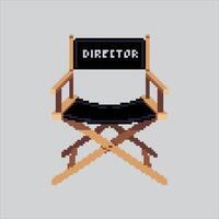 Pixel art illustration director chair. Pixelated movie chair. Movie director chair pixelated for the pixel art game and icon for website and video game. old school retro. vector