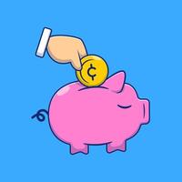 Saving With Piggy Bank Cartoon Vector Icons Illustration. Flat Cartoon Concept. Suitable for any creative project.