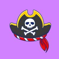 Pirate Hat Cartoon Vector Icons Illustration. Flat Cartoon Concept. Suitable for any creative project.