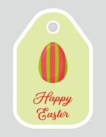 Note of cute easter egg label  illustration. Memo, paper, kindergarten, name tag, kid icon. Vector drawing.