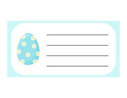 Set design for the pages of the children's weekly and daily planner. A cute easter egg, and a checklist layout for the diary and notebook. vector