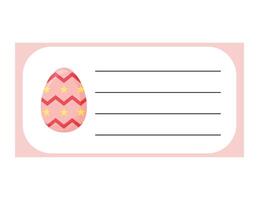 Set design for the pages of the children's weekly and daily planner. A cute easter egg, and a checklist layout for the diary and notebook. vector