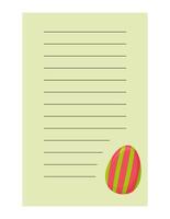 Note of cute easter egg label  illustration. Memo, paper, kindergarten, name tag, kid icon. Vector drawing. writing paper