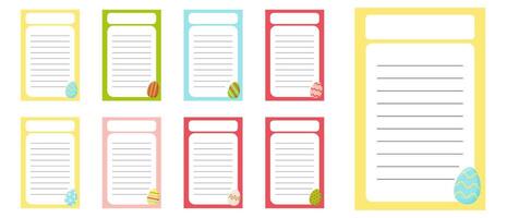 Set of cute Easter egg labels. Memo and paper. Vector illustration.