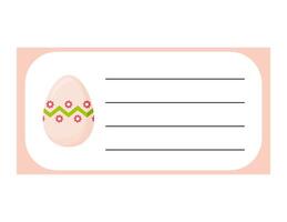 Set design for the pages of the children's weekly and daily planner. A cute easter egg, and a checklist layout for the diary and notebook. vector