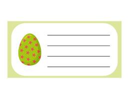 Set design for the pages of the children's weekly and daily planner. A cute easter egg, and a checklist layout for the diary and notebook. vector