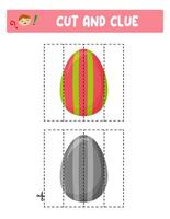 Cut and glue. Easter eggs. Educational game for children vector