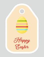 Note of cute easter egg label  illustration. Memo, paper, kindergarten, name tag, kid icon. Vector drawing.