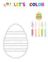 Let 's color . entertainment for children. training sheet. worksheet. Easter eggs vector