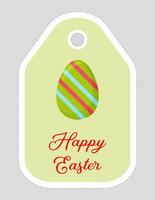 Note of cute easter egg label  illustration. Memo, paper, kindergarten, name tag, kid icon. Vector drawing.