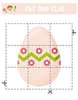 Cut and glue. Easter eggs. Educational game for children vector