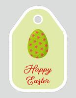 Note of cute easter egg label  illustration. Memo, paper, kindergarten, name tag, kid icon. Vector drawing.