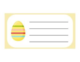 Set design for the pages of the children's weekly and daily planner. A cute easter egg, and a checklist layout for the diary and notebook. vector