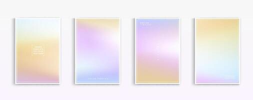 Pastel gradient backgrounds vector set. soft tender yellow, pink, white and blue colours abstract background for app, web design, webpages, banners, greeting cards. Vector design illustration.