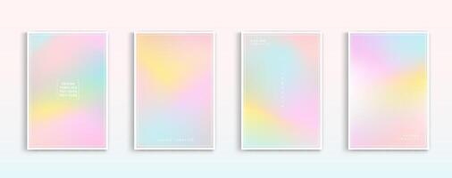 Pastel gradient backgrounds vector set. soft tender yellow, pink, white and blue colours abstract background for app, web design, webpages, banners, greeting cards. Vector design.