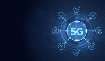 5g tecnología inalámbrico datos transmisión, alta velocidad Internet en resumen. información fluir moderno red conexión concepto antecedentes. global conexión y Internet red concepto. vector diseño.