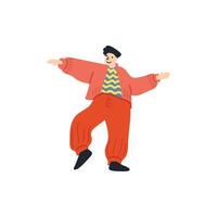 isolate illustration of a man dancing vector