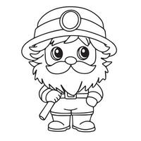 Hand drawn doodle dwarf icon. Outline family clipart. Hand drawn vector art.