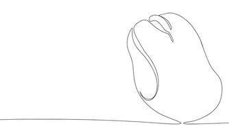 Mouse one line continuous. Line art Mouse isolated on transparent background. Hand drawn vector art.