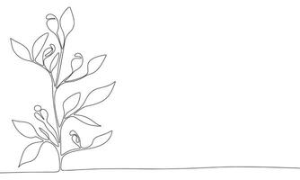 Flower one line continuous. Line art Flower isolated on transparent background. Hand drawn vector art.