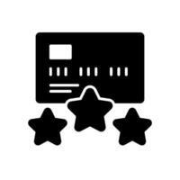 Credit score or rating icon with credit card and stars vector