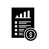 Work statement file icon with analysis paper and dollar coin vector