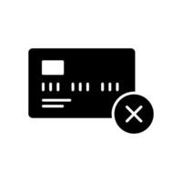 Credit cancellation icon with credit card and cross vector