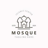 Mosque Logo design, simple islamic architecture, emblem symbol islamic center vector template