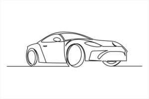 continuo uno línea dibujo de coche vector icono. uno línea coche icono vector antecedentes. coche alquiler icono. continuo contorno de un coche logo icono.