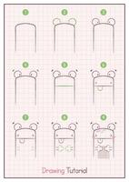 How to Draw a Frog. Step by Step Drawing Tutorial. Draw Guide. Simple Instruction for Kids and Adults vector