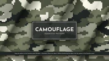 Seamless Camouflage Pattern. War Illustration. Traditional Military Texture. Army Modern Background vector