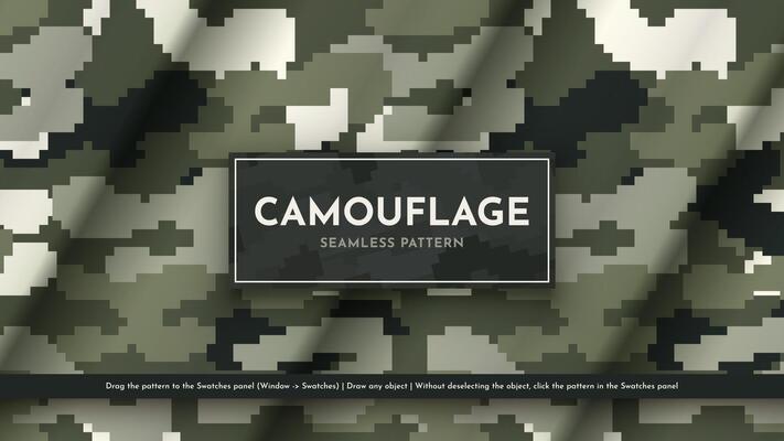 Seamless Camouflage Pattern. War Illustration. Traditional Military Texture. Army Modern Background