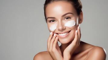 AI generated Woman Wearing White Mask photo