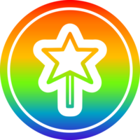 Magie Zauberstab kreisförmig Symbol mit Regenbogen Gradient Fertig png