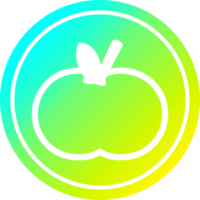 biologique Pomme circulaire icône avec cool pente terminer png