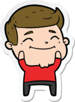 sticker of a happy cartoon man png