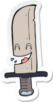 sticker of a cartoon laughing knife png