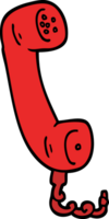 hand drawn doodle style cartoon telephone handset png