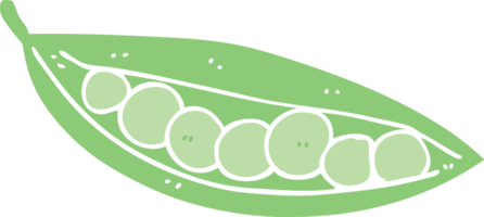 flat color style cartoon peas in pod png