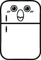 line drawing cartoon of a fridge  zer png