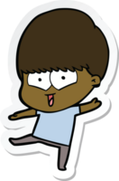 sticker of a cartoon happy boy png