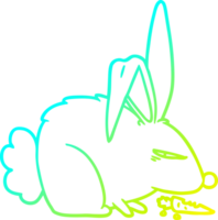 du froid pente ligne dessin de une dessin animé agacé lapin png