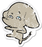 verontruste sticker van een cartoonolifant die zich herinnert png