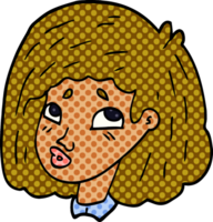 cartoon doodle face of a girl png