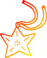 warm gradient line drawing of a cartoon star necklace png