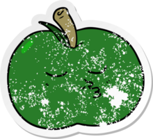 distressed sticker of a cartoon high quality apple png