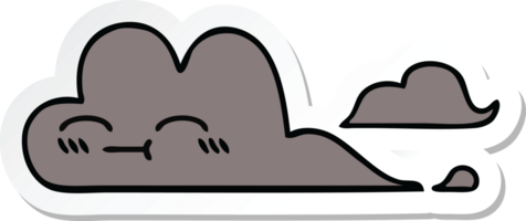 sticker of a cute cartoon storm cloud png