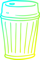 cold gradient line drawing of a cartoon take out coffee png