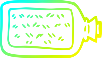 cold gradient line drawing of a cartoon hot water bottle png