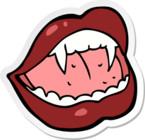 pegatina de los labios de un vampiro de dibujos animados png